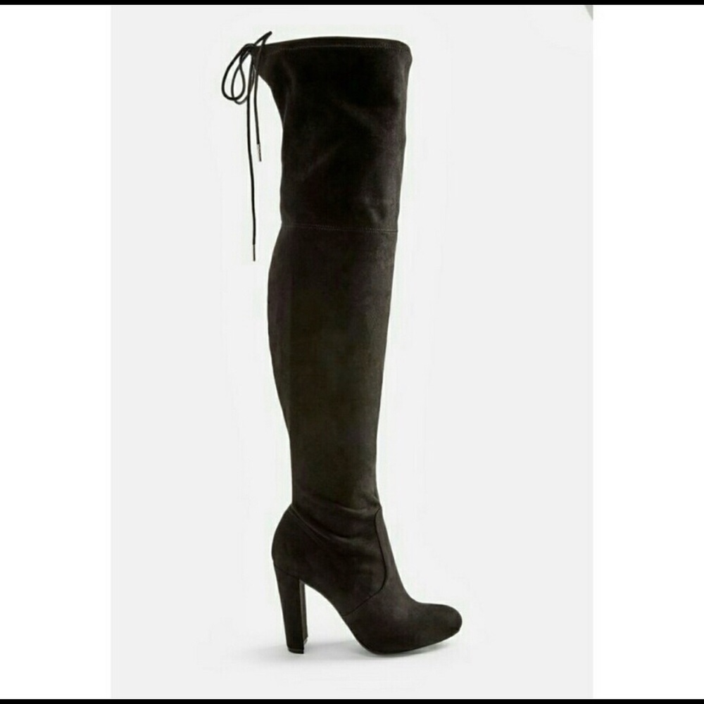 *LAST PAIR 9.5* Black Suede Over-the-Knee Boot NIB - Picture 3 of 4